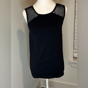 Chic Black Mesh Detail Tank Top